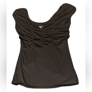Black Sleeveless Ruched Top Size 2X-Plus